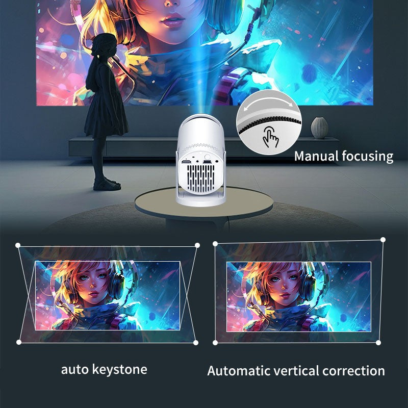 Mini projetor nativo 3D Som estéreo Console multifunções para exterior com Bluetooth Home Theater Cinema Projetores portáteis
