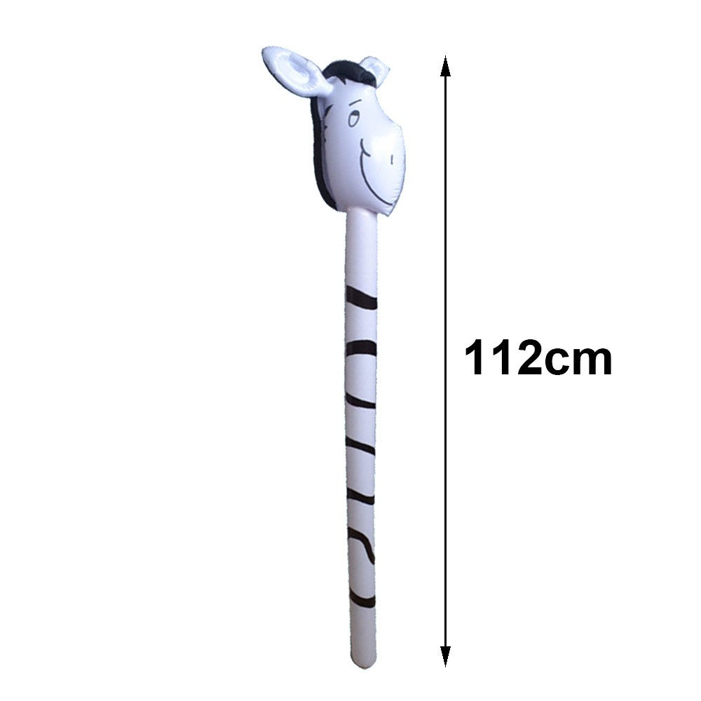 1/3/5pcs Inflatable Animal Theme Horsehead Stick Cowboy Giraffe Elephant Unicorn Cartoon Animal Baby Birthday Party Supplies