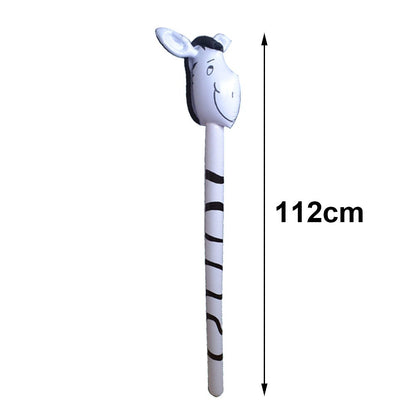 1/3/5pcs Inflatable Animal Theme Horsehead Stick Cowboy Giraffe Elephant Unicorn Cartoon Animal Baby Birthday Party Supplies