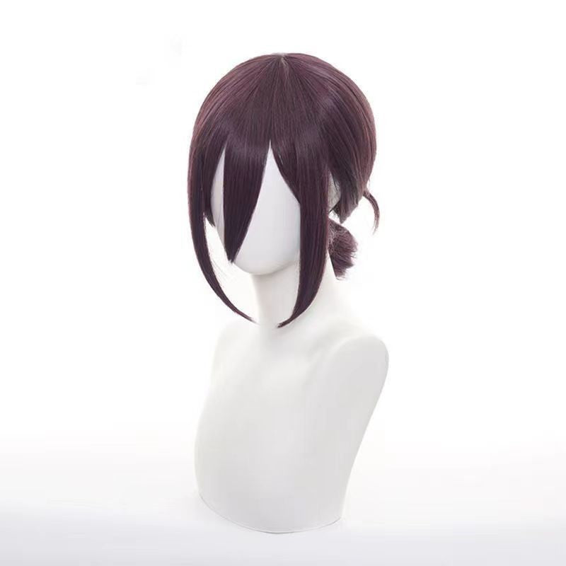 Serra Elétrica Homem Reze Cosplay Peruca Sintética Curta Reta Peruca Anime Coser Menina Bonito Fibra Resistente Ao Calor Peruca de Alta Qualidade Dia das Bruxas