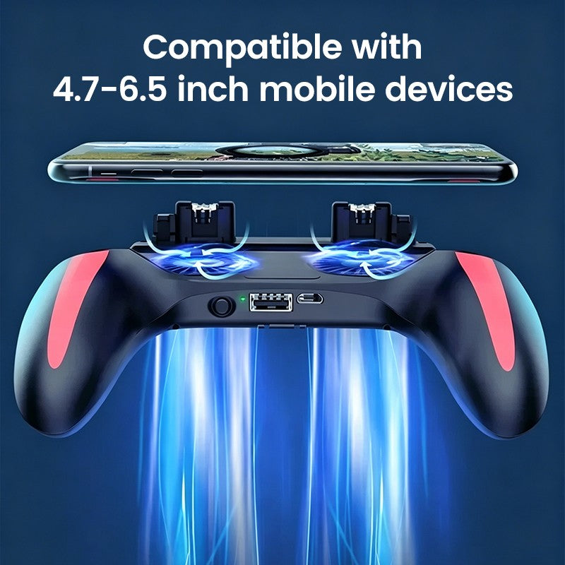 4 Fingers Mobile Phone Game Handle with Radiator Aim Shooting Gamepad Joystick Controller for IOS Android Gaming Accessories