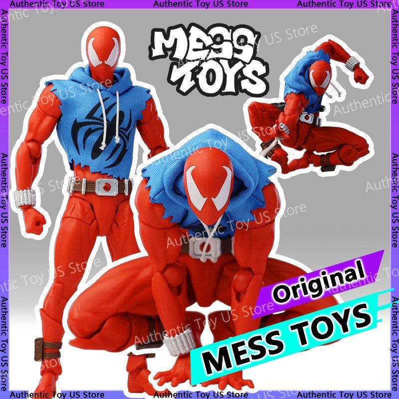 Original Mess Toys Scarlet Hero Scarlet Spiderman Messtoys Spider Man Anime Action Figure Figurine Statue Model Gifts Kids Toys