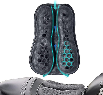 Almofada de assento de motocicleta com absorção de choque, descompressão em gel colmeia 3D, almofada de assento de motocicleta universal confortável