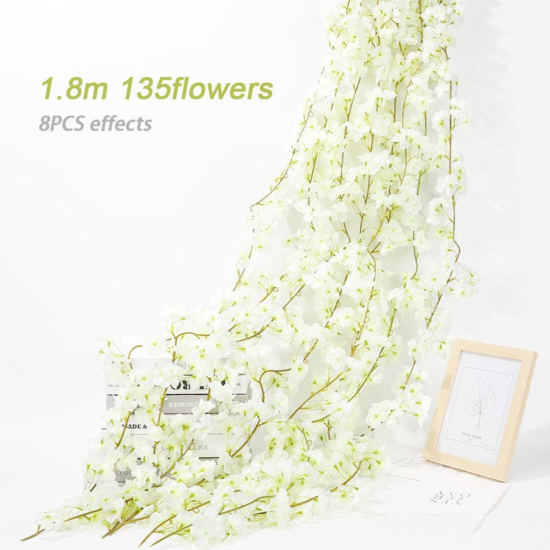 Pink Sakura Artificial Flowers Garland Cherry Blossoms Vines Garden Arch Decor Fake Flower Garland Wedding Party Home Decoration