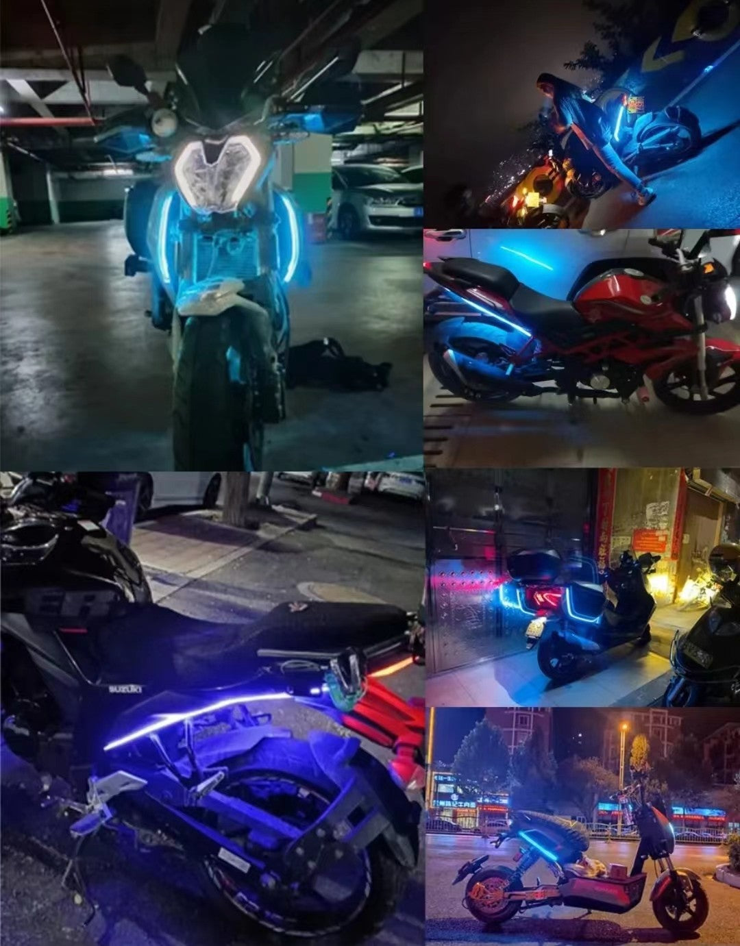 2 Peças Luzes de Seta para Moto LED Luz Diurna Luz Traseira DRL Faixa Decorativa À Prova d'Água Freio Luz Sequencial