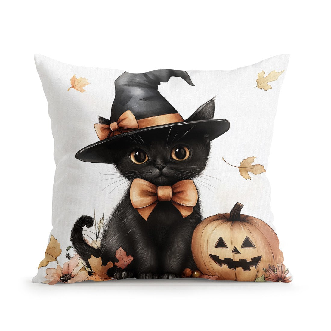Halloween Ghost Pumpkin Print Cushion Cover Peach Skin Velvet Room Home Sofa Living Office Car Simplicity Pillow Cover 45x45CM
