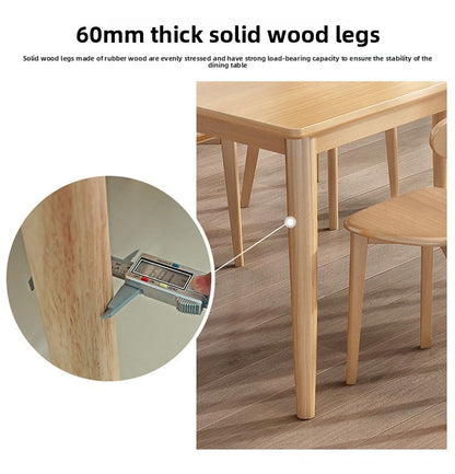 Nordic Solid Wood Dining Table And Chairs 4 Piece Set Modern Minimalist Rectangular Compact Space Saving Kitchen Dining Room