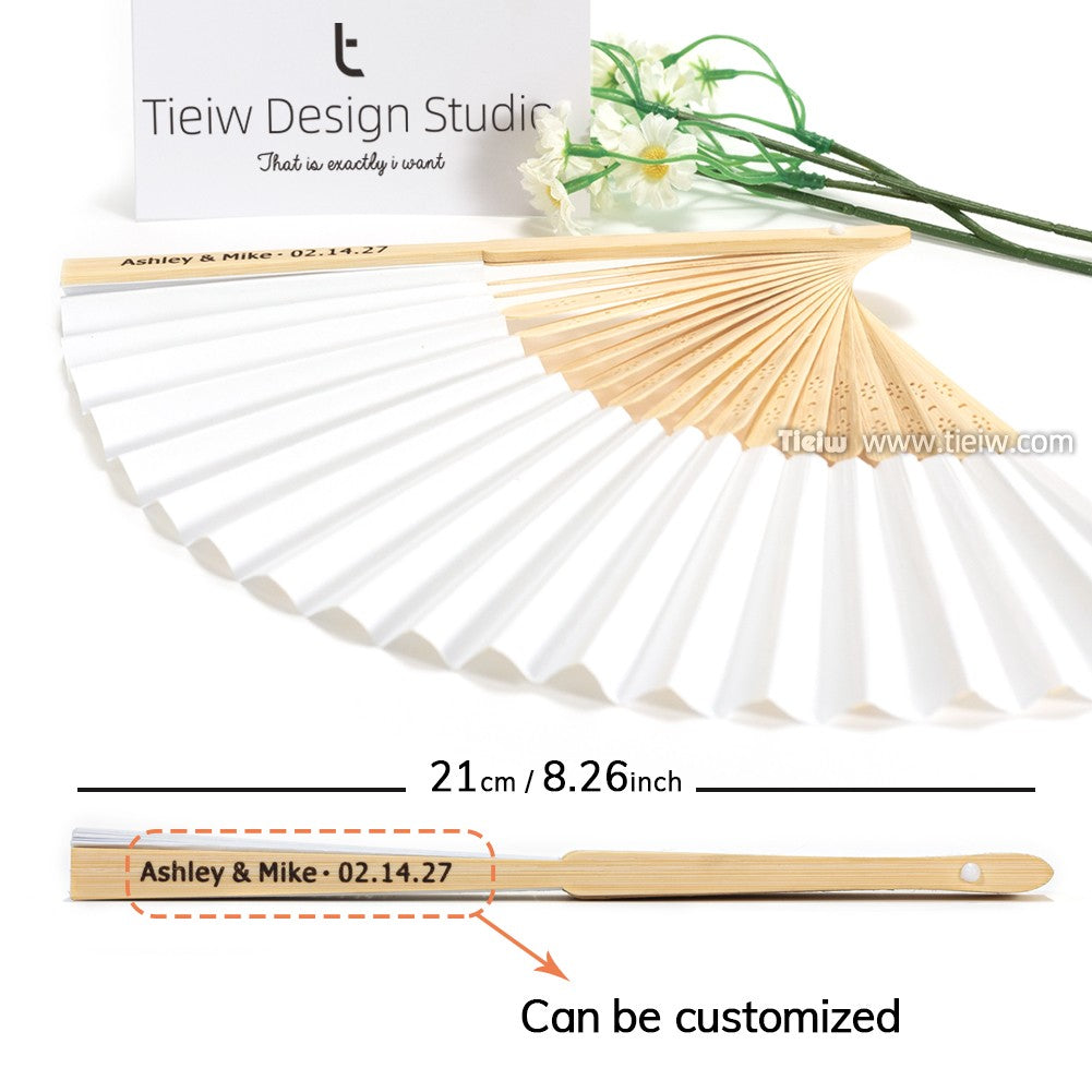 Custom Wedding Fans-Hand Fan For Bridal Shower Beach And Summer Wedding Favors-Personalized Rustic And Elegant Wooden Fan