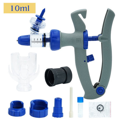 Seringa Veterinária Automática Contínua 1/2/5/10Ml Injetor de Vacina Ajustável para Animais Acessórios de Injeção para Gado Ovinos Bovinos