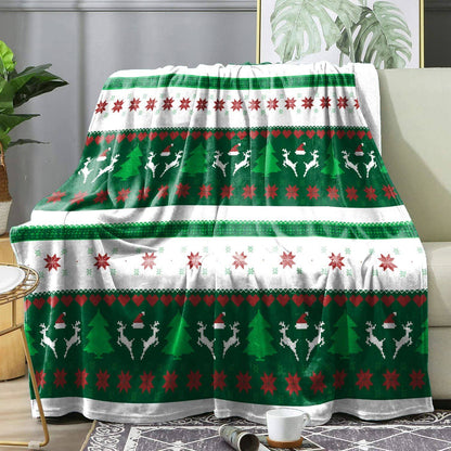 Manta de Natal Xadrez de Inverno Colcha Cobertor Quente Macio de Flanela para Sofá, Decoração de Casa, Presentes de Fim de Ano