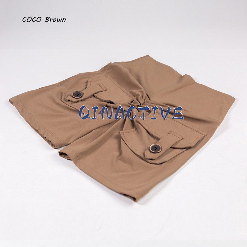 QINACTIVE Yoga Shorts for Women Pocket Scrunched Butt Gym Leggings High Waist Push Up Tights Sexy Booty Sports Shorts Fitness