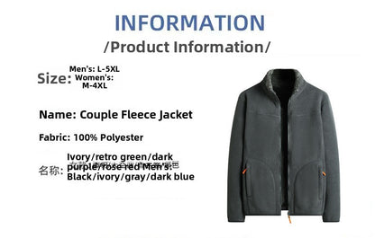 Plus Size Women's Autumn Winter Thickened Double-sided Fleece Hooded Jacket Zipper Long Sleeve Warm Outerwear Casual Style Sh...