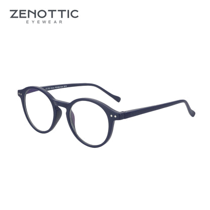 Óculos de Leitura Retrô ZENOTTIC 2025 Antiluz Azul Para Leitura Moda Leve Óculos Feminino Masculino Dioptria 0 a 4.0