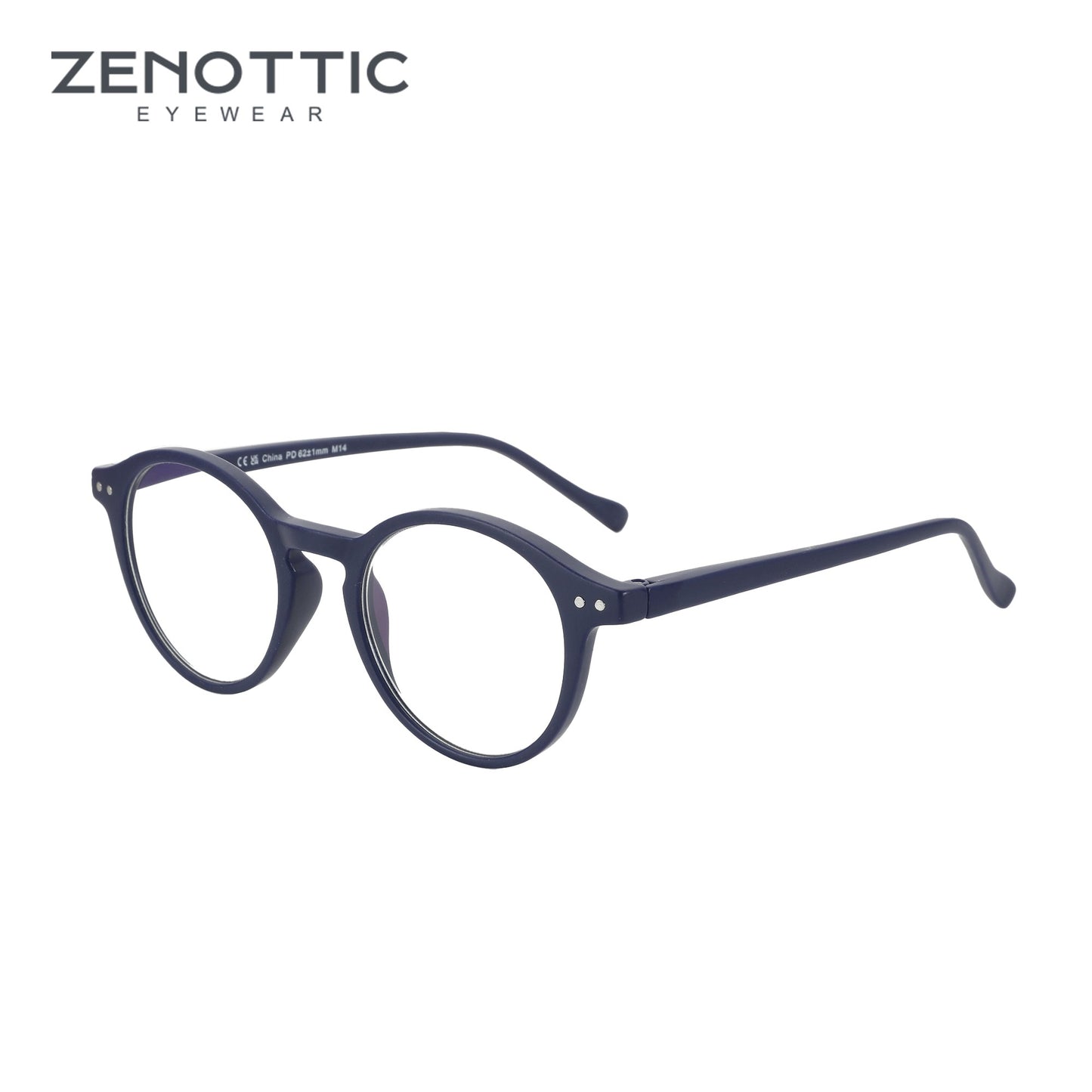 Óculos de Leitura Retrô ZENOTTIC 2025 Antiluz Azul Para Leitura Moda Leve Óculos Feminino Masculino Dioptria 0 a 4.0