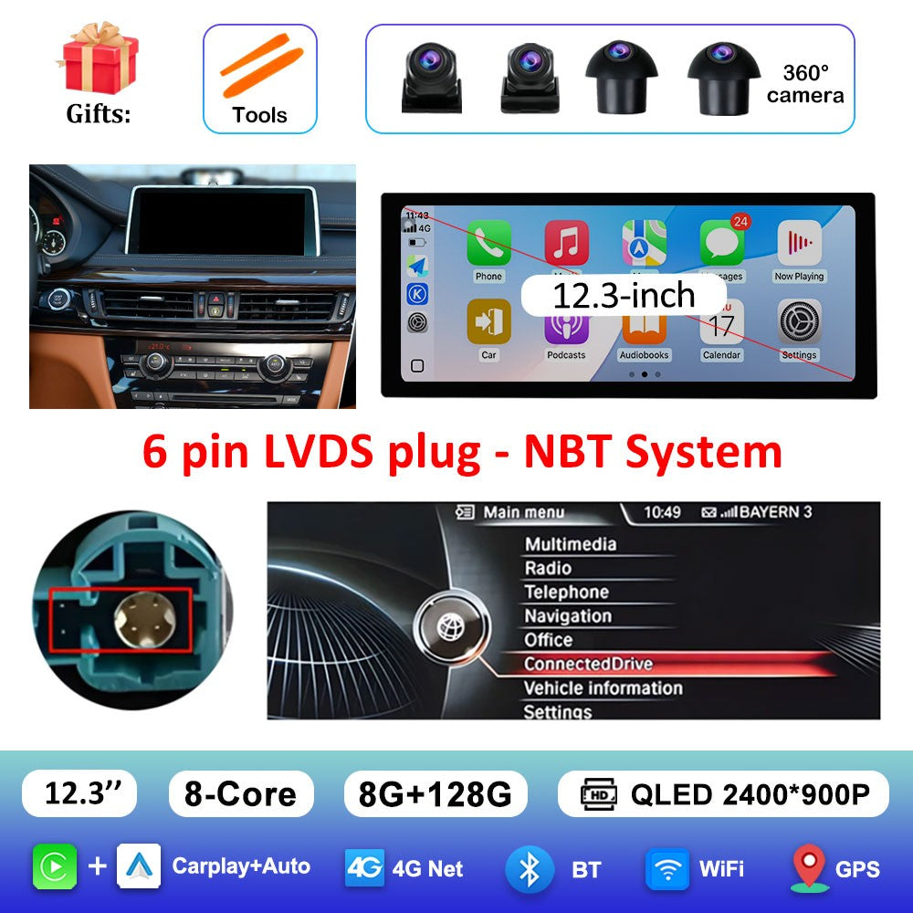 para BMW X5 F15 X6 F16 2014 - 2018 Sistema NBT/EVO Rádio Multimídia para Carro Android 15 GPS Navegação 4G BT Carplay Auto Ferramentas