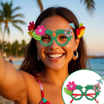 Hawaiian Party Glasses,Summer Flamingo Pineapple Coconut Glasses,Summer Beach Themed Birthday Party Decorations