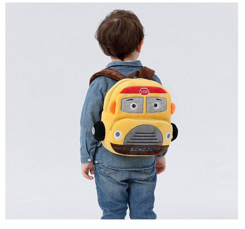Mochila de carro estéreo de desenho animado para meninos e meninas de 2 a 4 anos, mochila escolar de jardim de infância, mochila de pelúcia infantil