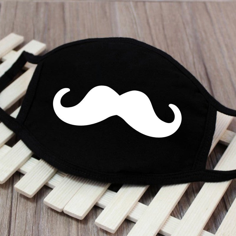 1PCS Black Mouth Mask Big Size Stop Air Pollution Home Cartoon Lovely Cotton Funny Teeth Masks Keep Warm Mouth Muffle Respirator