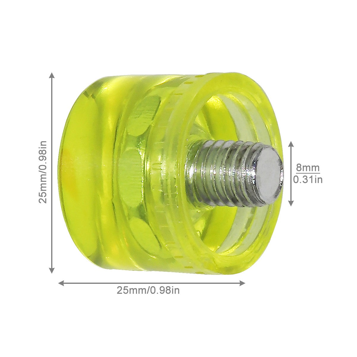 Martelo de nylon com cabeça de borracha dupla face para vidros, contas de janela e ferramentas manuais DIY de 25 mm/30 mm/35 mm/40 mm