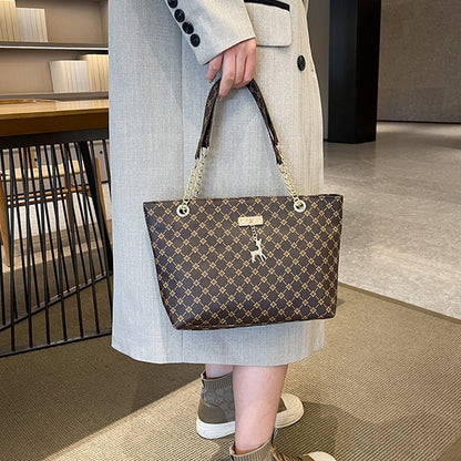 2024 Autumn and Winter New Presbyopic Handbag Shoulder Bag Large Capacity Tote Bag Women's Bag