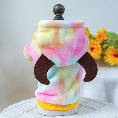 Roupinha de Fleece Super Macio para Animais de Estimação Cachorrinho Outono Inverno Pelúcia Quente Macacão para Cães Quatro Patas Dinossauro Unicórnio Cosplay Roupa para Gatos