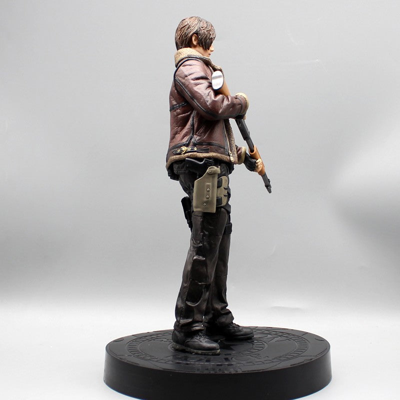 33cm Leon Zombie Hunter Couro Leon Anime Figura Coleção Meninos Modelo de Ação Boneca Decoração de Mesa Gk Grande Estátua Brinquedos Presentes