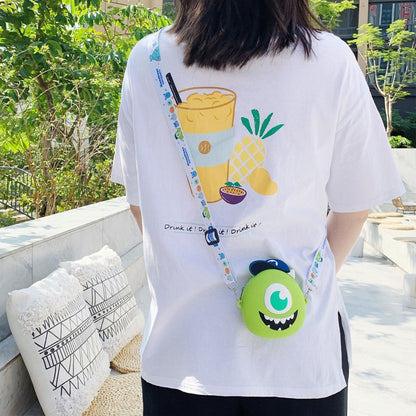 Disney silicone bag Monster University Cartoon Big Eyes Mike Hairy Monster Sullivan Cute  Student Bag Ornament Children's Toy