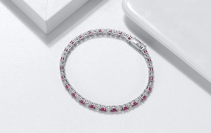 ORSA JEWELS Authentic 925 Sterling Silver Tennis Chain Bracelet Moulding Process Hanmade High-end Hand Chain for Man Woman SB128