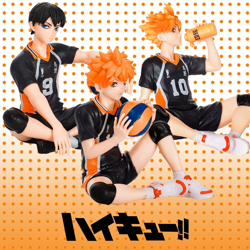 12,5cm Anime Haikyuu Figura Shoyo Hinata Modelo Brinquedo Boneco de Ação Noodle Stopper Tobio Kageyama Coleção de Voleibol Brinquedo de Caixa