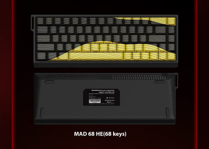 Teclado FGG Original MADLIONS Mad 60/68 HE E-sport com Switch Magnético 0.02 RT 8K HZ Com Fio RGB Hot Swap Latência 0.125ms Personalizado