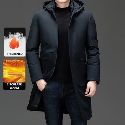 High End Long Thicken Winter New Brand Casual Fashion Hooded Parka Jacket Heavy Windbreaker Outdoor Windproof Coats Outerwear