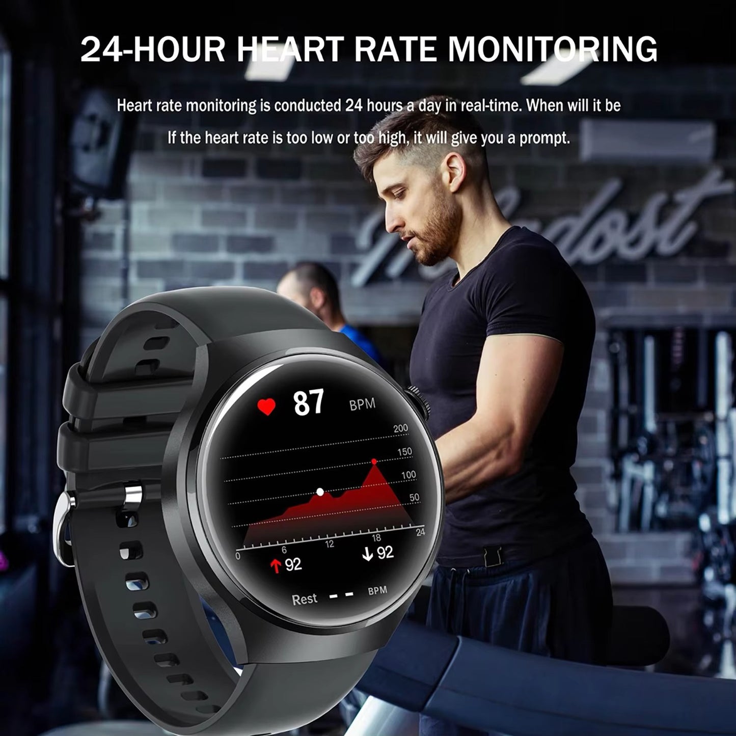 Smartwatch Masculino GT4 Pro 2026: Monitor de Saúde, à Prova D'água, Chamada BT, Tela AMOLED 360*360, Rastreamento GPS, Bússola, Novo Modelo Militar