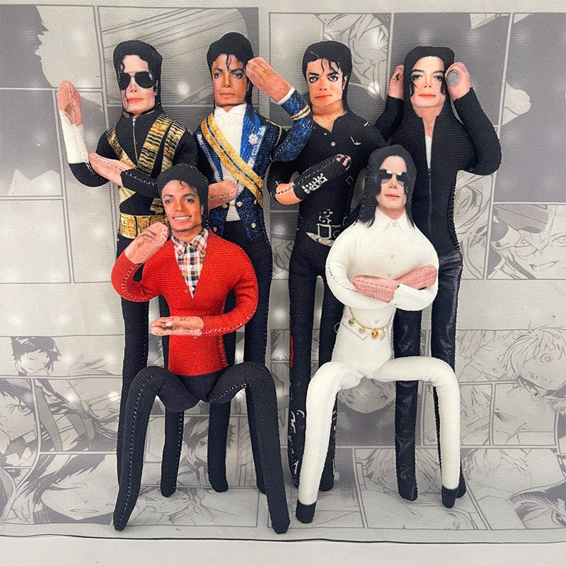 Michael Jackson Cosplay Prop Doll Plush Figure Abstract Joint Mobility Dolls Soft Stuffed Room Decoration Props Collection Gift
