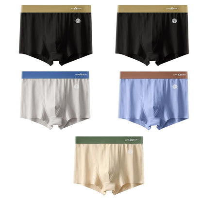 5PCS Men Striped Boxer Underwear Sexy Underpants Male Homme U Convex Shorts Lingerie Boxershorts Men Boxers Panties XL-3XL