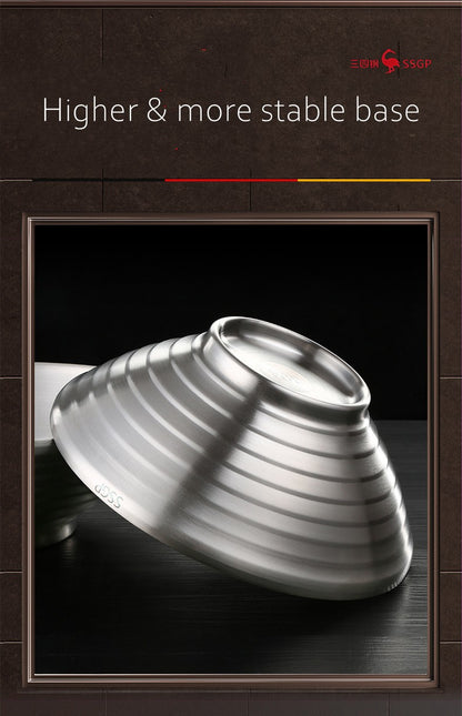 Design Estético Tigela Japonesa para Ramen de Aço Inoxidável 304 Talheres e Louças para Macarrão Isolante de Calor para o Natal e Ano Novo