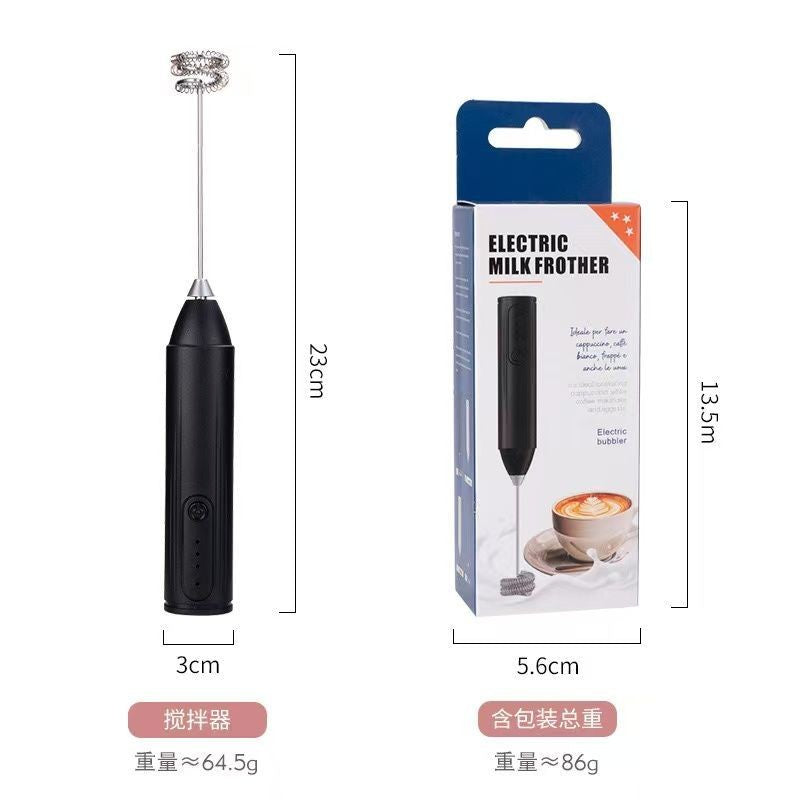 Máquina de café com leite elétrica, batedor de ovos, espumador de bebidas portátil sem fio, mini batedor de geleia de cozinha portátil de 3 velocidades