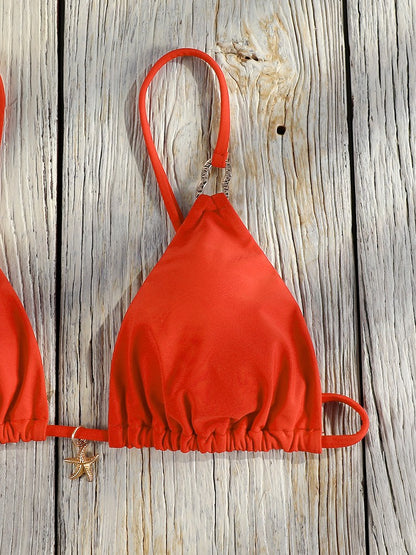 Miyouj Bandage Bikini Set Mujer Beachwear Triangle Bikinis Sexy Swimsuit Halter Swimwear Women 2025 Bathwear Micro Thong Biquini