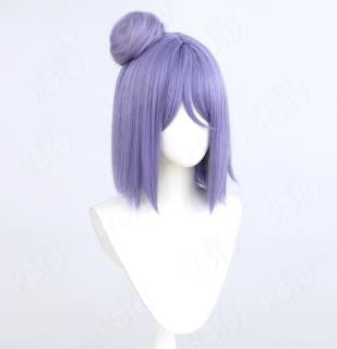 Perruque de Cosplay Konan HSIU, cheveux synthétiques courts violets de 40CM, résistants à la chaleur + bonnet de perruque