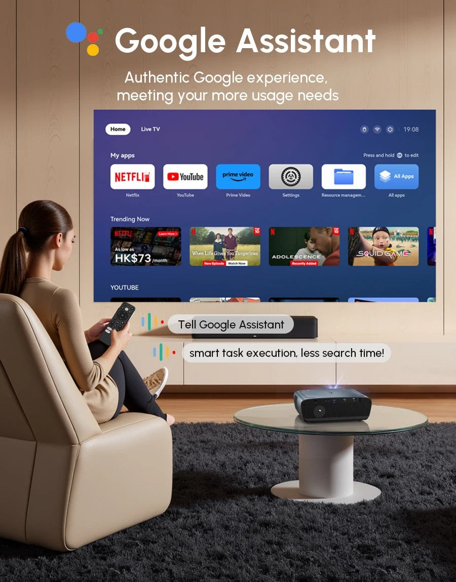 Novo projetor 4K UHD 3500 ANSI Google TV home theater projetor TOF 1080P Android WiFi 2.4+5G foco automático vídeo Projetor quente