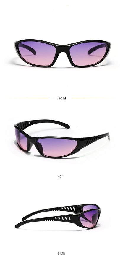 Y2K Silver Sunglasses Color Hollowed Out Future Sense Of Technology Hot Girls Net Red Sunglasses Women Sunglasses Trendy Men