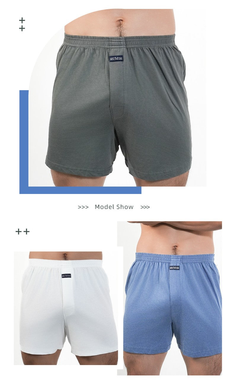 1PC Big Underpants Solid Pajama Bottoms At Home Plus Size Boxers Brief For Men High Waist Allo Pants Cotton Slacks Sleep Bottoms