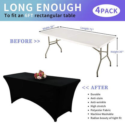 Custom Printed Fitted Tablecloth 4ft 6ft 8ft Table Cover for Business Events Exhibition Trade Show Advertising Decor