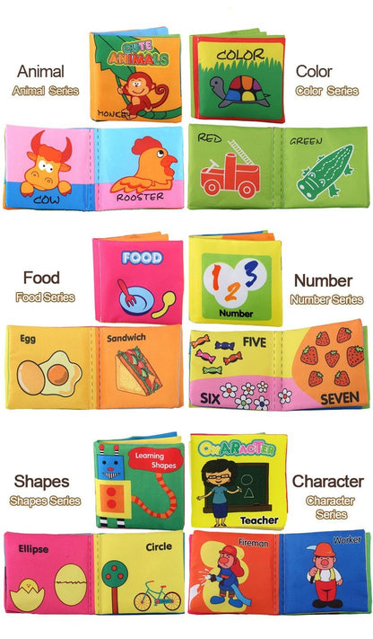Livro de Pano Macio para Bebês 0-36M Brinquedo de Aprendizagem Precoce Interativo para Pais e Filhos Brinquedo Educativo Montessori de Marionete Presente para Meninos e Meninas