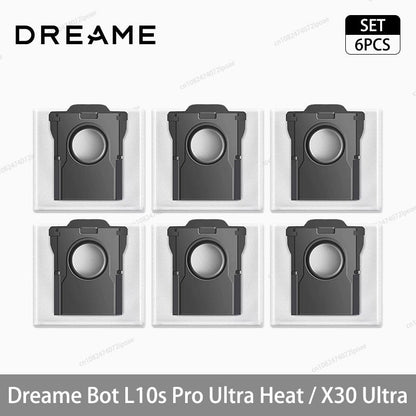 Acessórios para Robô Aspirador Dreame L10s Pro Ultra Heat / X30 Ultra: Escova Principal, Escova Lateral, Pano de Limpeza, Filtro Hepa, Saco de Pó, Peças de Reposição