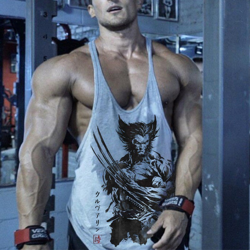 Wolverine Hardcore Men's Fitness Tank Top American Personalized Quick Drying Sleeveless Shirt Outdoor Sports Top Sweatshirt