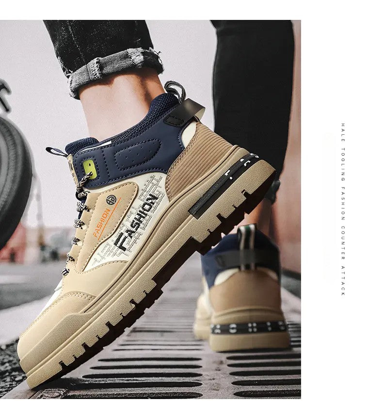 Tênis Masculino Casual de Outono Vulcanizado, Tênis Esportivo Masculino para Caminhada, Tênis Masculino para Área Externa, Tênis Masculino com Sola Macia para Caminhada