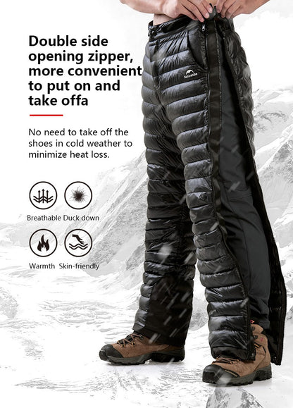Naturehike 90% Duck Down Pants 700FP Yushang Double Side Zipper Warm Insulation Pant Waterproof Windproof Winter Outdoor Trouser