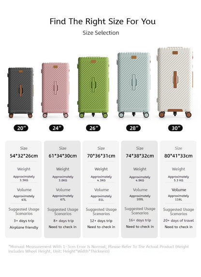 Ofgo Suitcase 20-30 Inches | Cup Holder/Waterproof Pc Suitcase Large Capacity Spinner Suitcase Tsa Travel Trolley Case With Lock