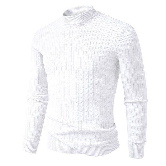 Animal Game Mens Mock Neck Pullover Casual Sweaters Outdoor Woolen Knitwear Twist Casual Sweater Knit Autumn Warm Coats