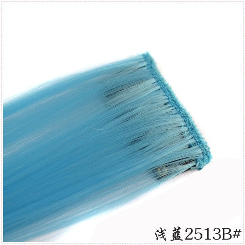 LIHUI Longo Liso Colorido Aplique de Cabelo Extensões de Cabelo com Clipe Mechas Arco-Íris Destaque Cabelo Sintético Rosa em Clipe